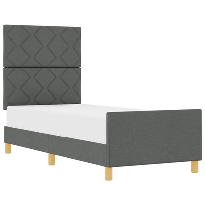 Struttura del letto Grigio scuro 80 x 200 cm Tessuto