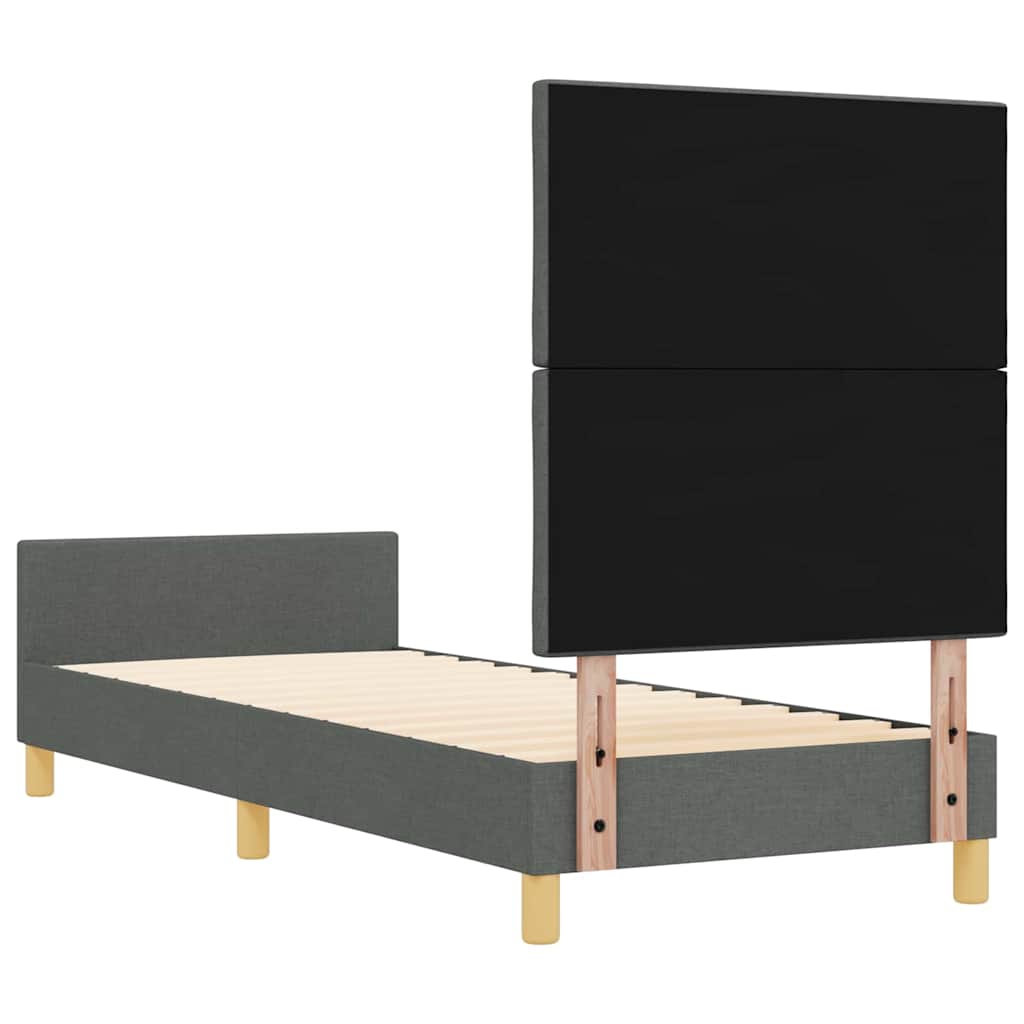 Struttura del letto Grigio scuro 80 x 200 cm Tessuto