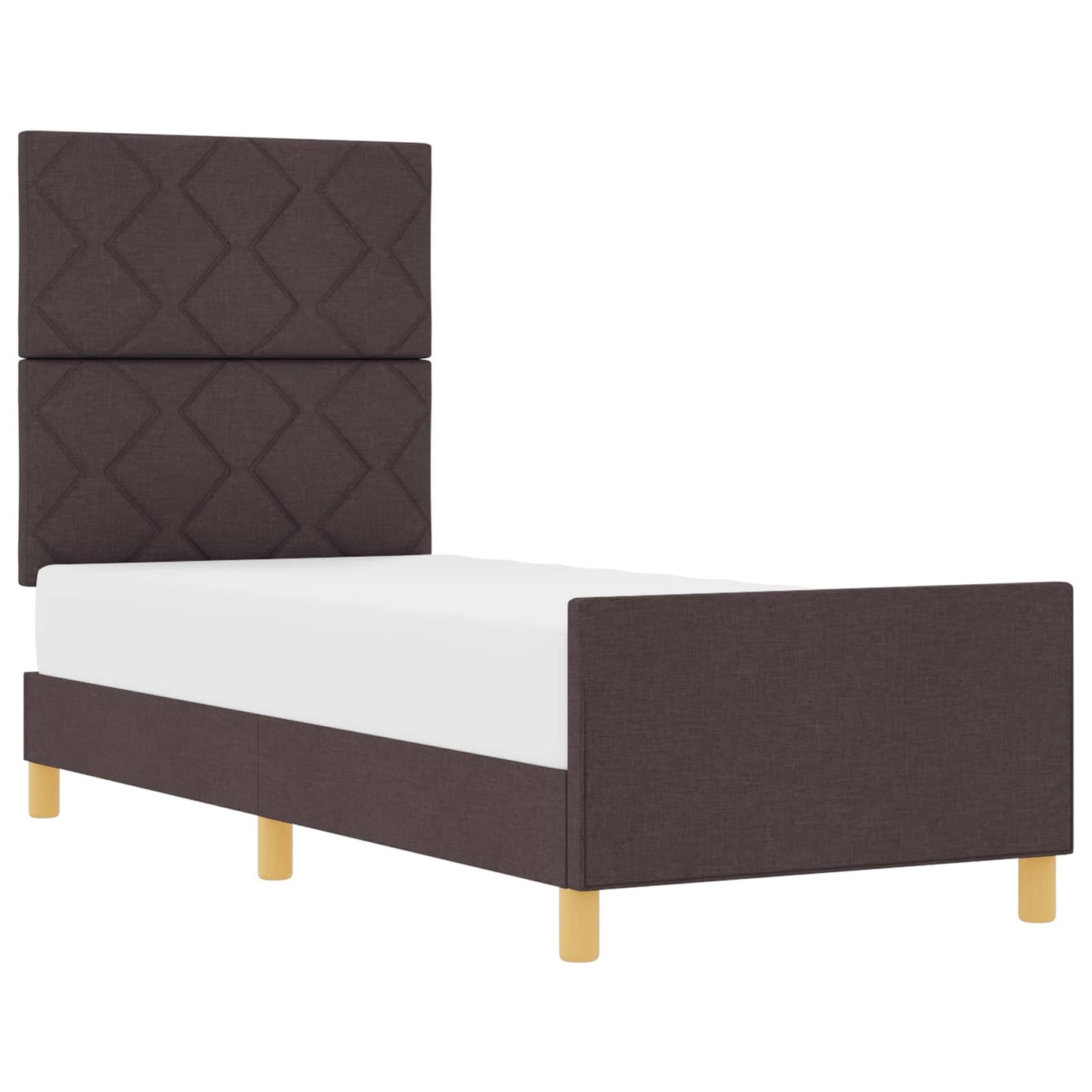Struttura del letto Marrone Scuro 80 x 200 cm Tessuto