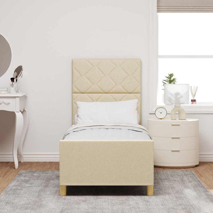 Struttura del letto con testiera Crema 80 x 200 cm Tessuto