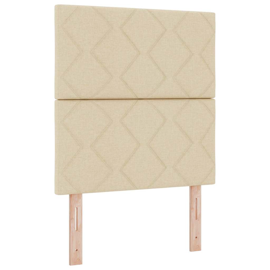 Struttura del letto con testiera Crema 80 x 200 cm Tessuto
