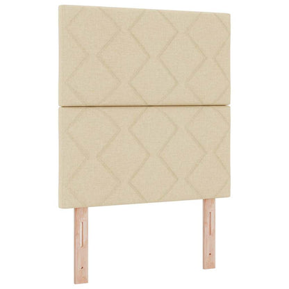 Struttura del letto con testiera Crema 80 x 200 cm Tessuto