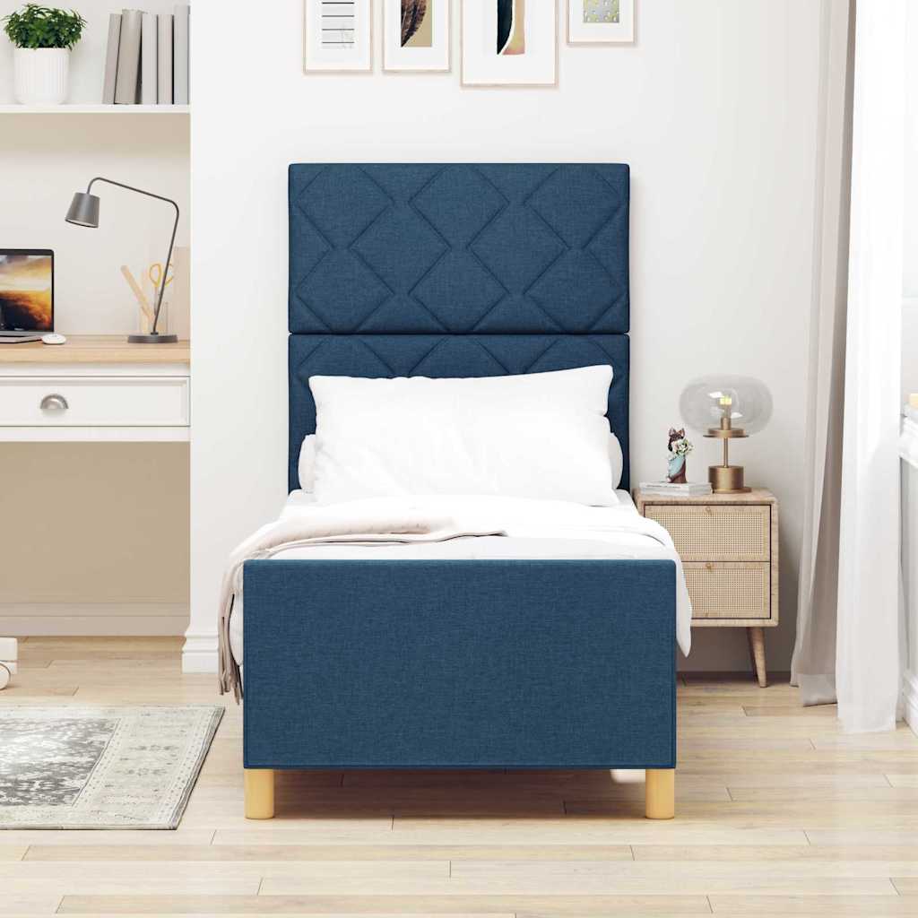 Struttura del letto con testiera Blu 80 x 200 cm Tessuto