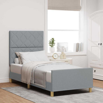 Struttura del letto Grigio chiaro 100 x 200 cm Tessuto
