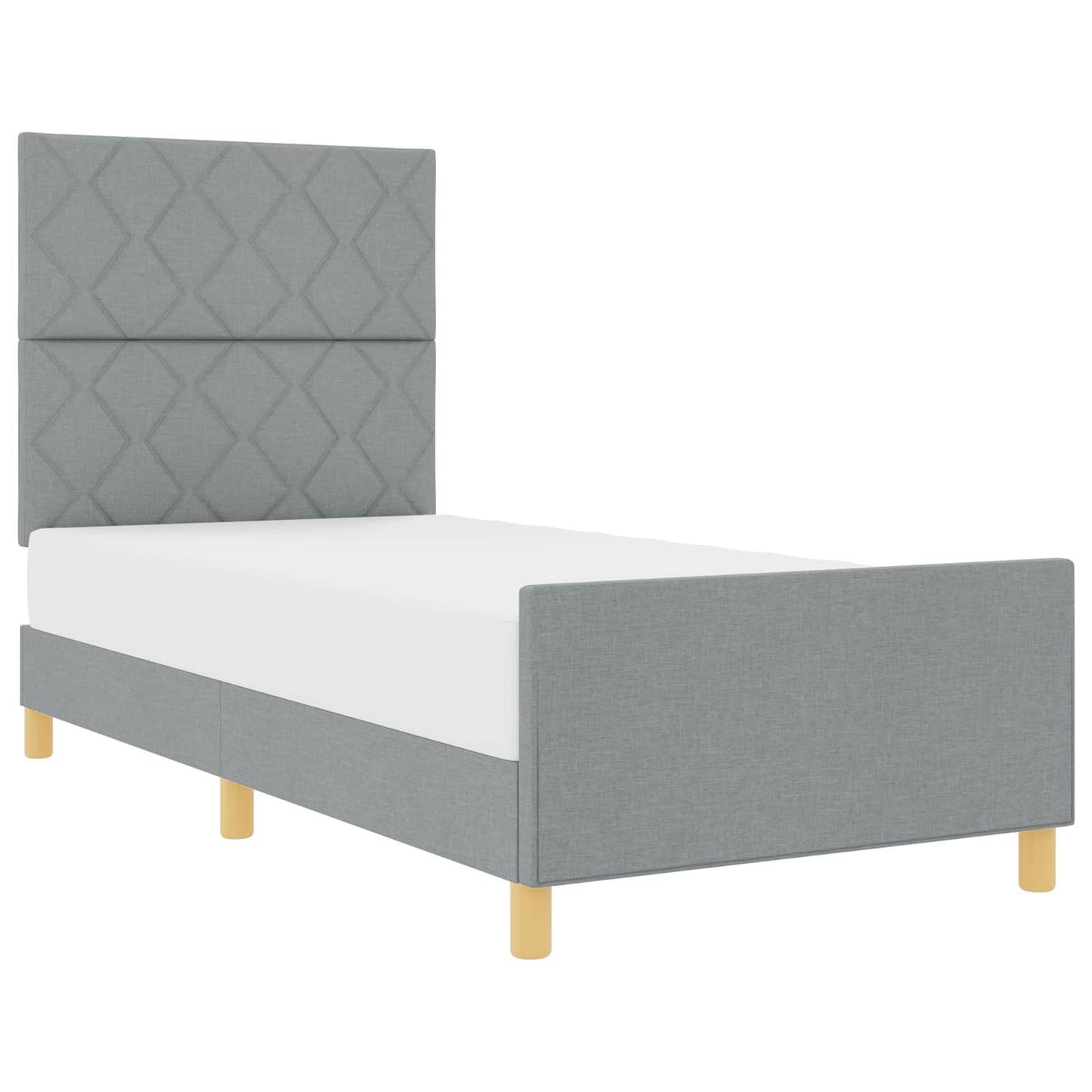 Struttura del letto Grigio chiaro 100 x 200 cm Tessuto