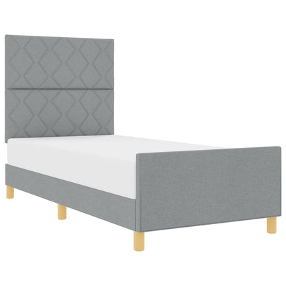 Struttura del letto Grigio chiaro 100 x 200 cm Tessuto
