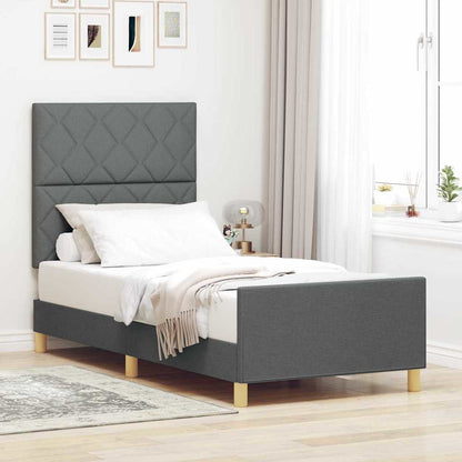 Struttura del letto Grigio scuro 100 x 200 cm Tessuto