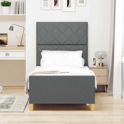 Struttura del letto Grigio scuro 100 x 200 cm Tessuto