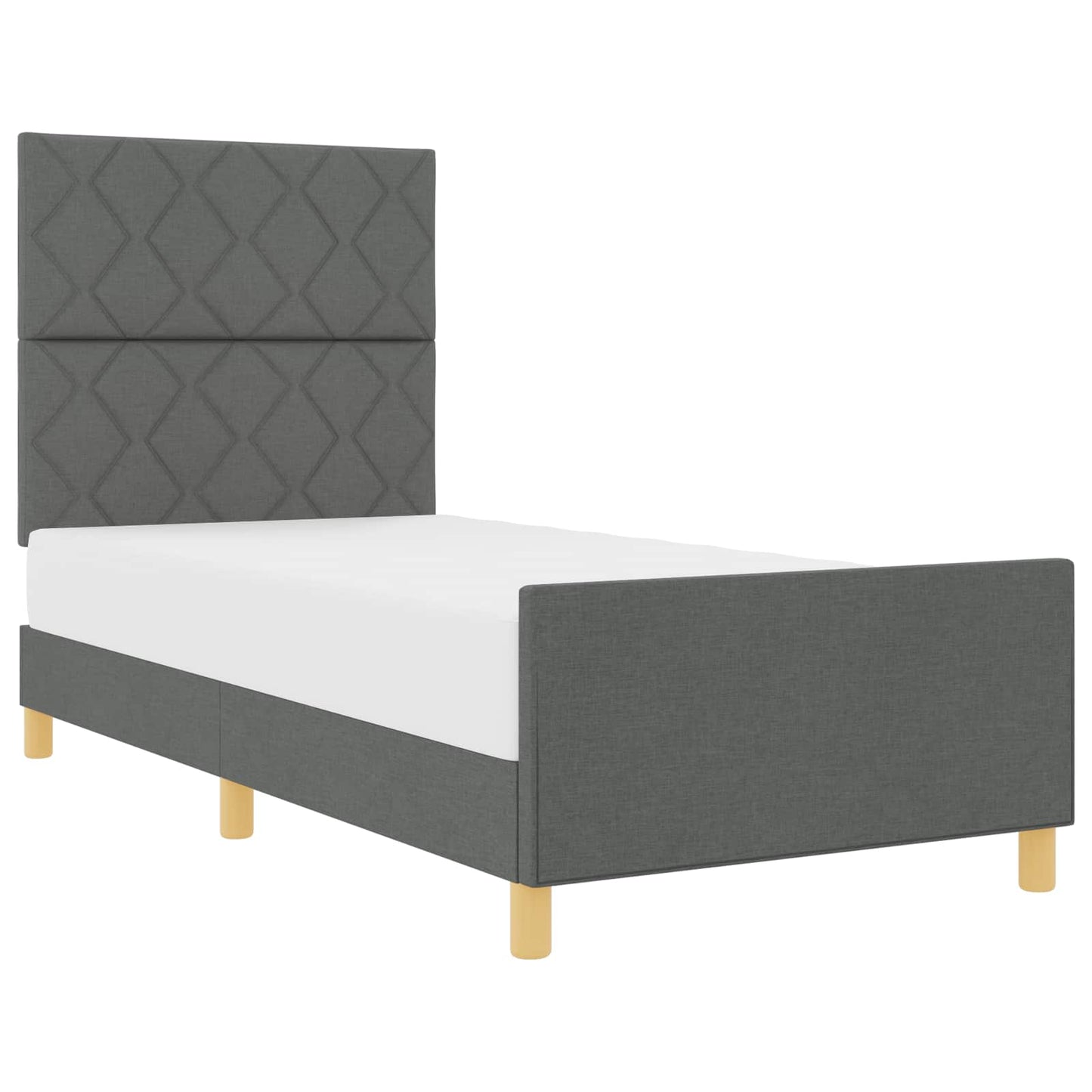 Struttura del letto Grigio scuro 100 x 200 cm Tessuto