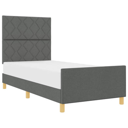Struttura del letto Grigio scuro 100 x 200 cm Tessuto