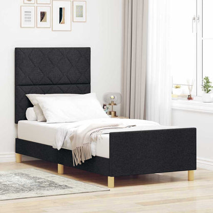 Struttura del letto con testiera Nero 100 x 200 cm Tessuto