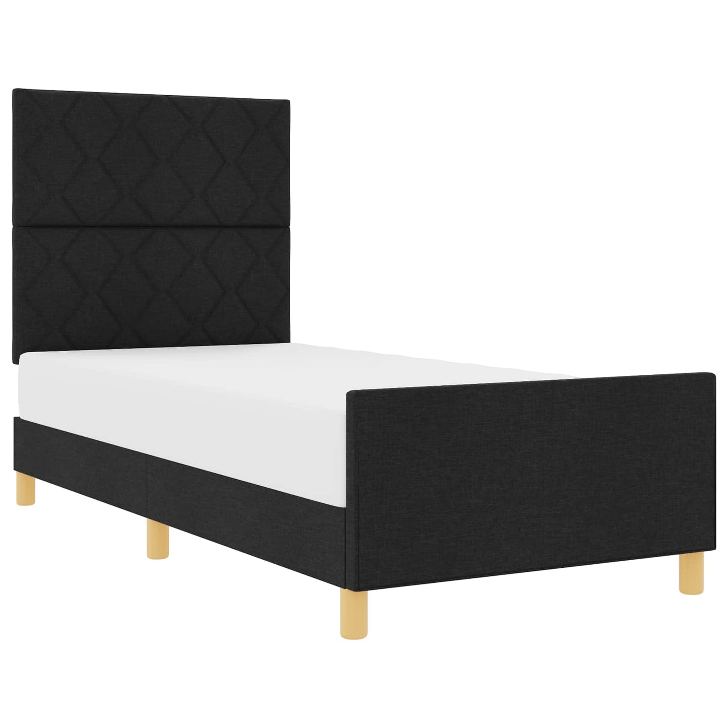 Struttura del letto con testiera Nero 100 x 200 cm Tessuto