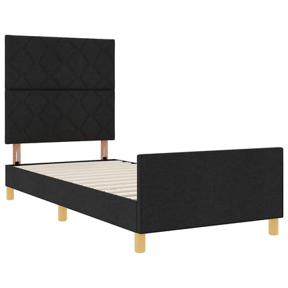 Struttura del letto con testiera Nero 100 x 200 cm Tessuto