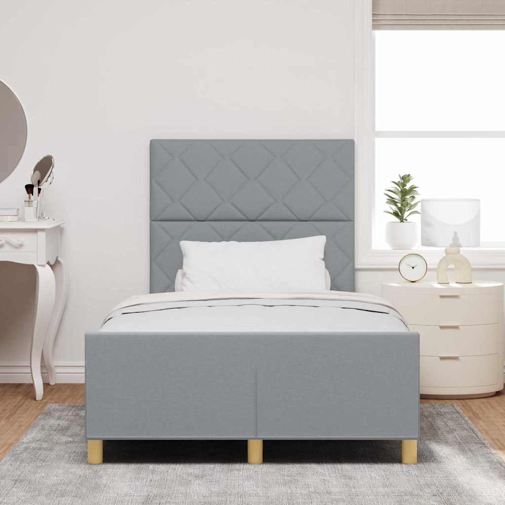 Struttura del letto Grigio chiaro 120 x 190 cm Tessuto