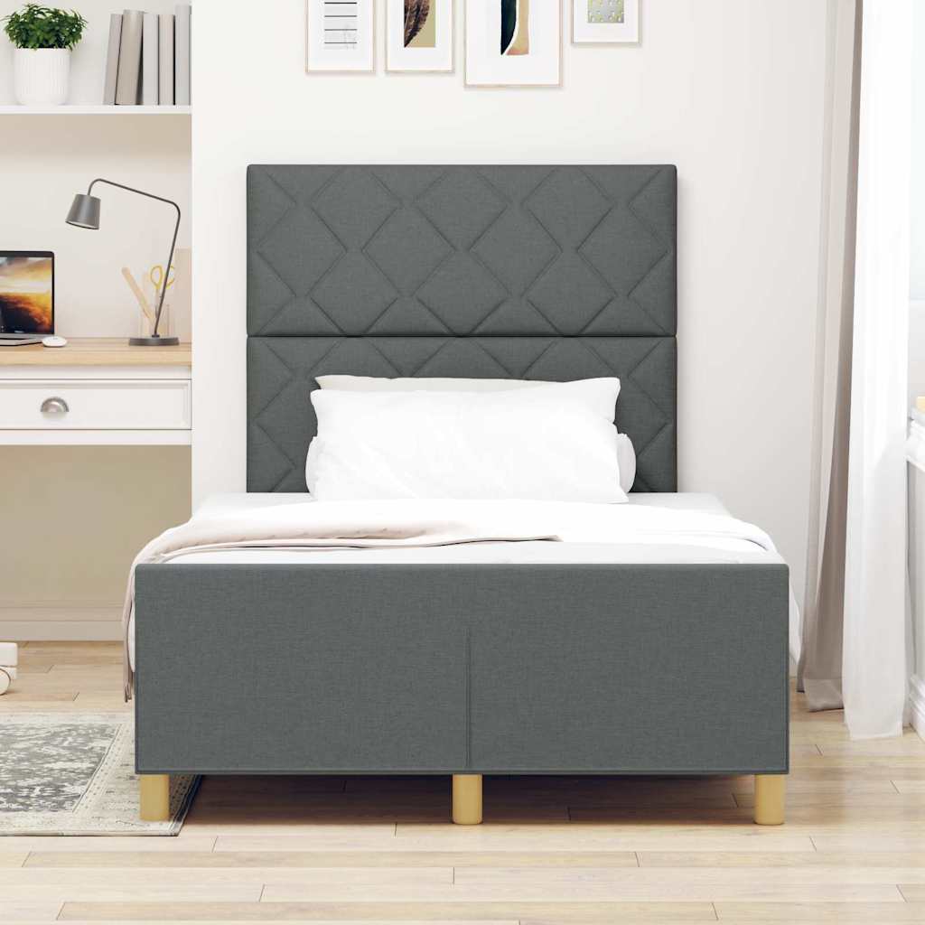 Struttura del letto Grigio scuro 120 x 190 cm Tessuto