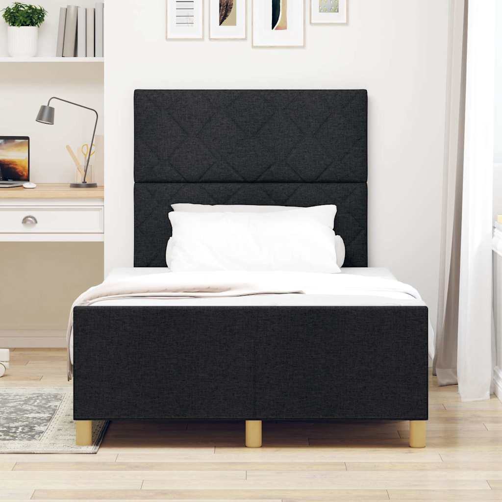 Struttura del letto con testiera Nero 120 x 190 cm Tessuto