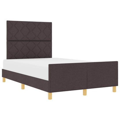 Struttura del letto Marrone Scuro 120 x 190 cm Tessuto