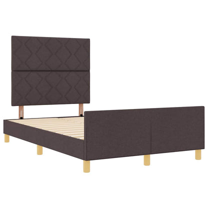Struttura del letto Marrone Scuro 120 x 190 cm Tessuto