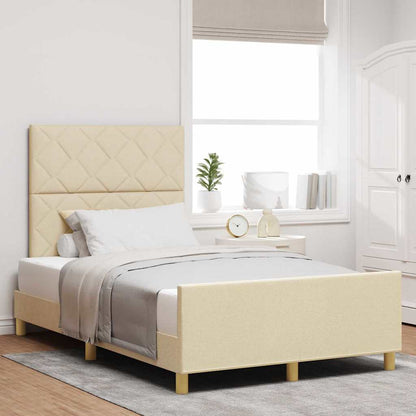 Struttura del letto con testiera Crema 120 x 190 cm Tessuto