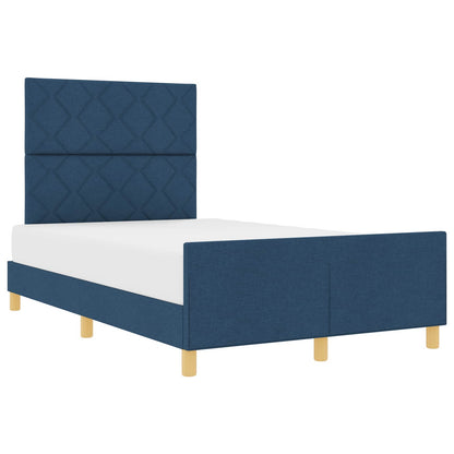 Struttura del letto con testiera Blu 120 x 190 cm Tessuto