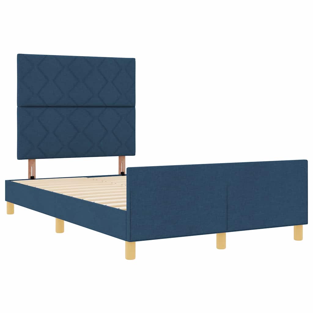 Struttura del letto con testiera Blu 120 x 190 cm Tessuto