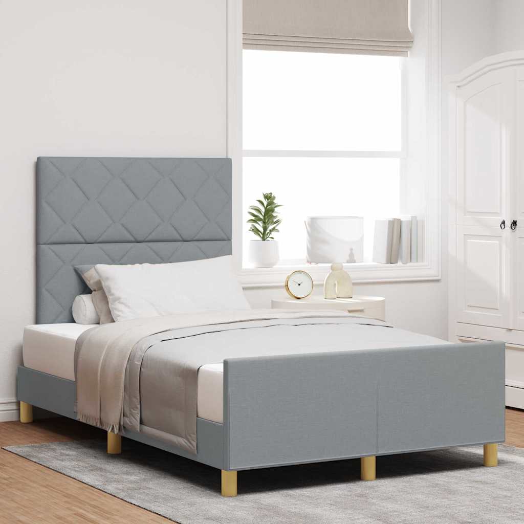 Struttura del letto Grigio chiaro 120 x 200 cm Tessuto