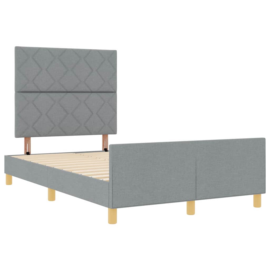 Struttura del letto Grigio chiaro 120 x 200 cm Tessuto
