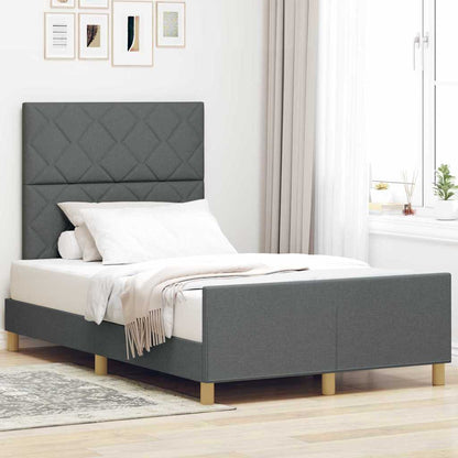 Struttura del letto Grigio scuro 120 x 200 cm Tessuto