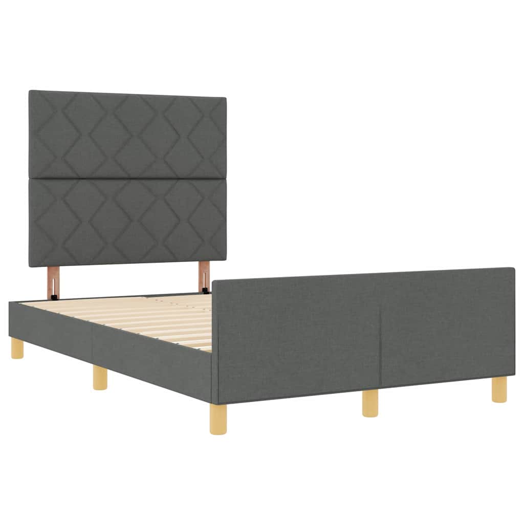 Struttura del letto Grigio scuro 120 x 200 cm Tessuto