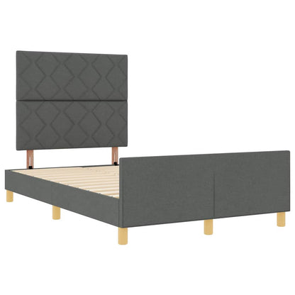 Struttura del letto Grigio scuro 120 x 200 cm Tessuto