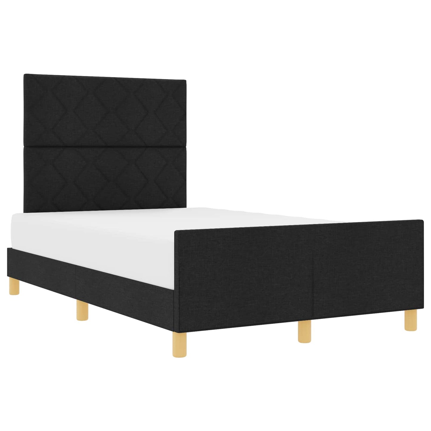 Struttura del letto con testiera Nero 120 x 200 cm Tessuto