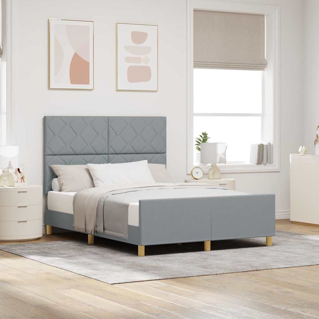 Struttura del letto Grigio chiaro 160 x 200 cm Tessuto