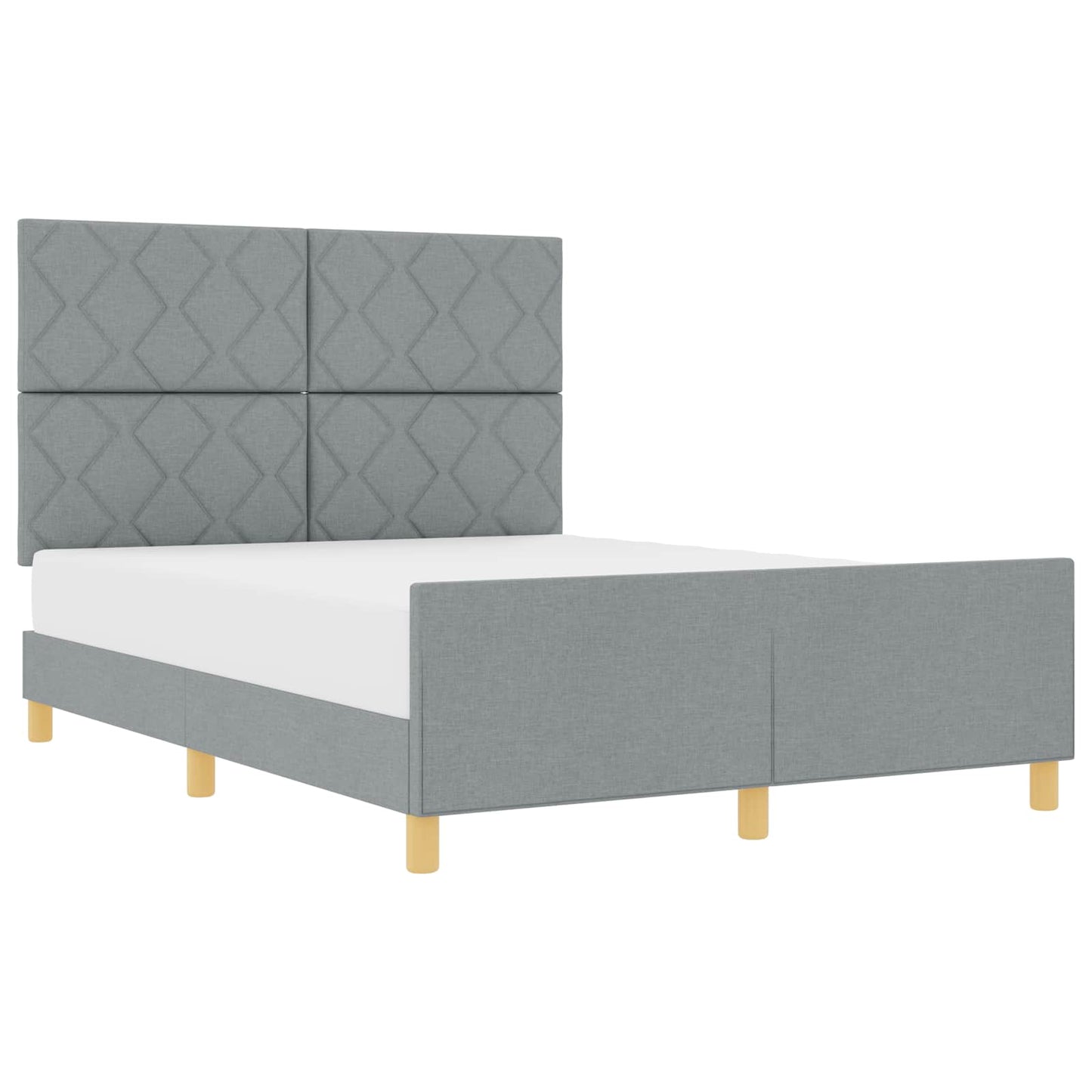 Struttura del letto Grigio chiaro 160 x 200 cm Tessuto