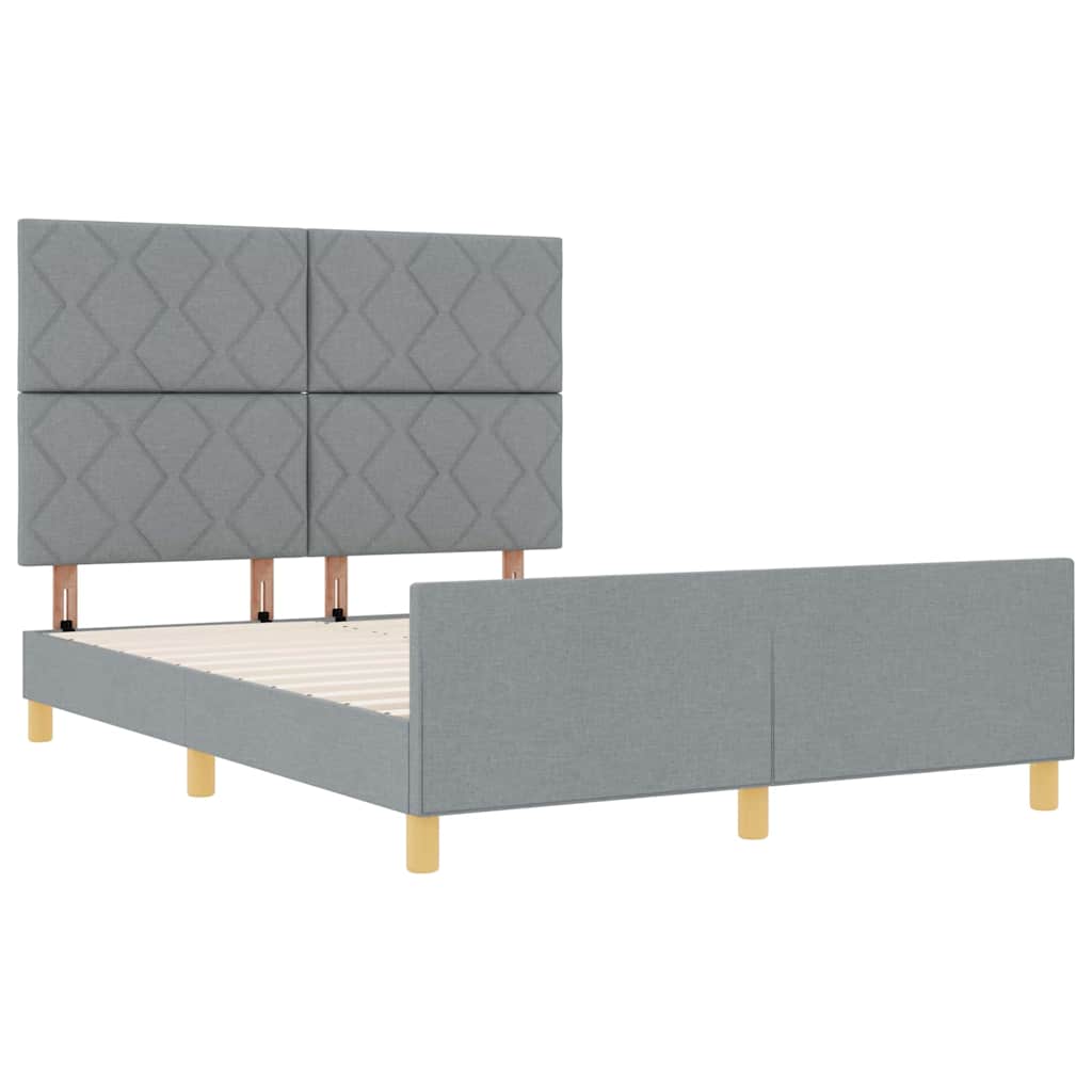 Struttura del letto Grigio chiaro 160 x 200 cm Tessuto