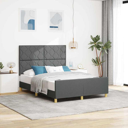 Struttura del letto Grigio scuro 160 x 200 cm Tessuto