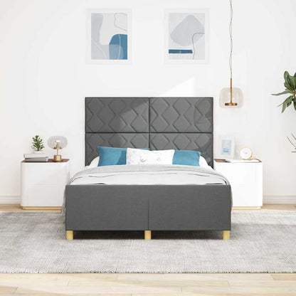 Struttura del letto Grigio scuro 160 x 200 cm Tessuto