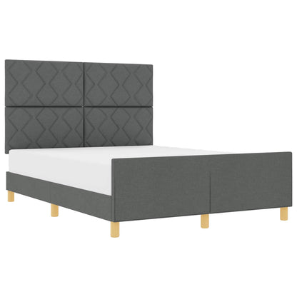 Struttura del letto Grigio scuro 160 x 200 cm Tessuto