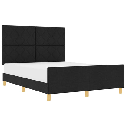 Struttura del letto con testiera Nero 160 x 200 cm Tessuto