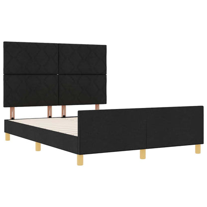 Struttura del letto con testiera Nero 160 x 200 cm Tessuto