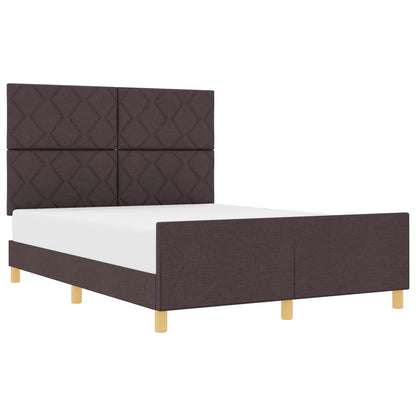 Struttura del letto Marrone Scuro 160 x 200 cm Tessuto