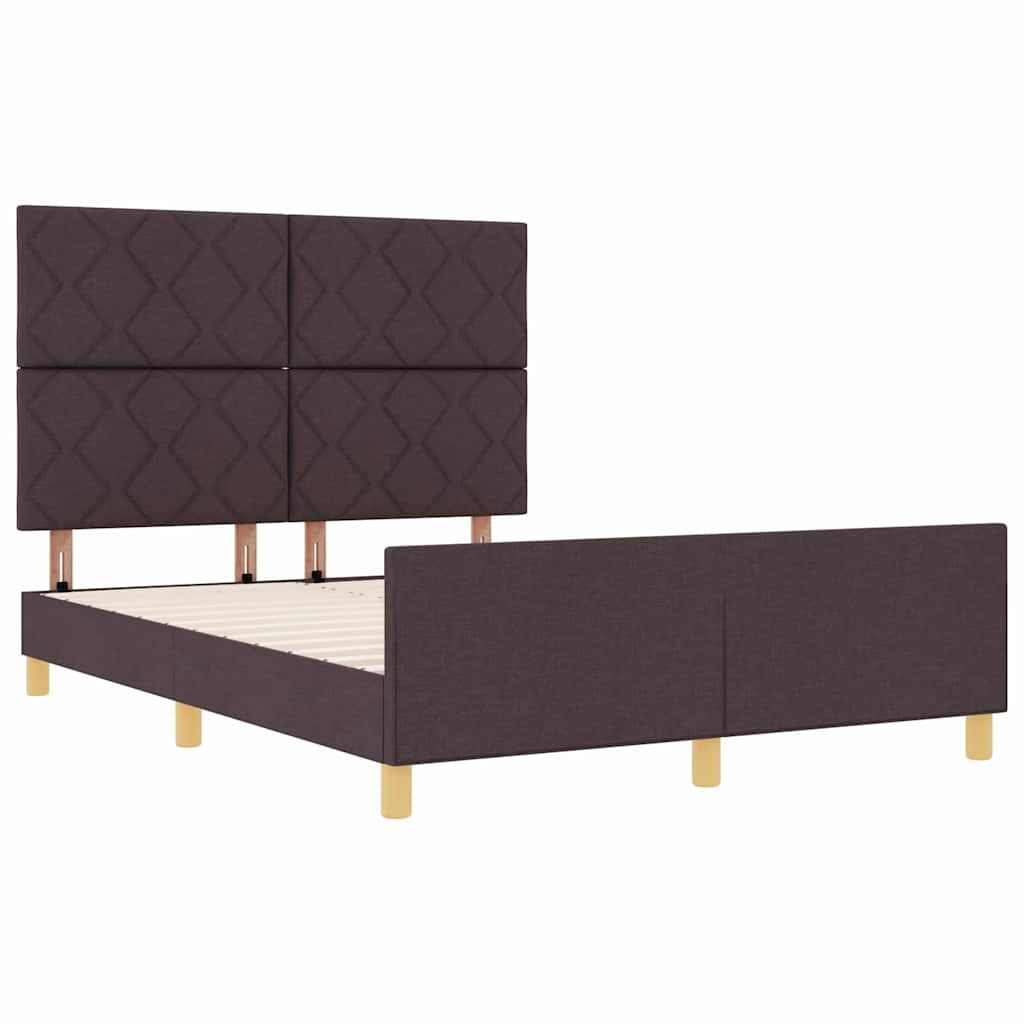 Struttura del letto Marrone Scuro 160 x 200 cm Tessuto