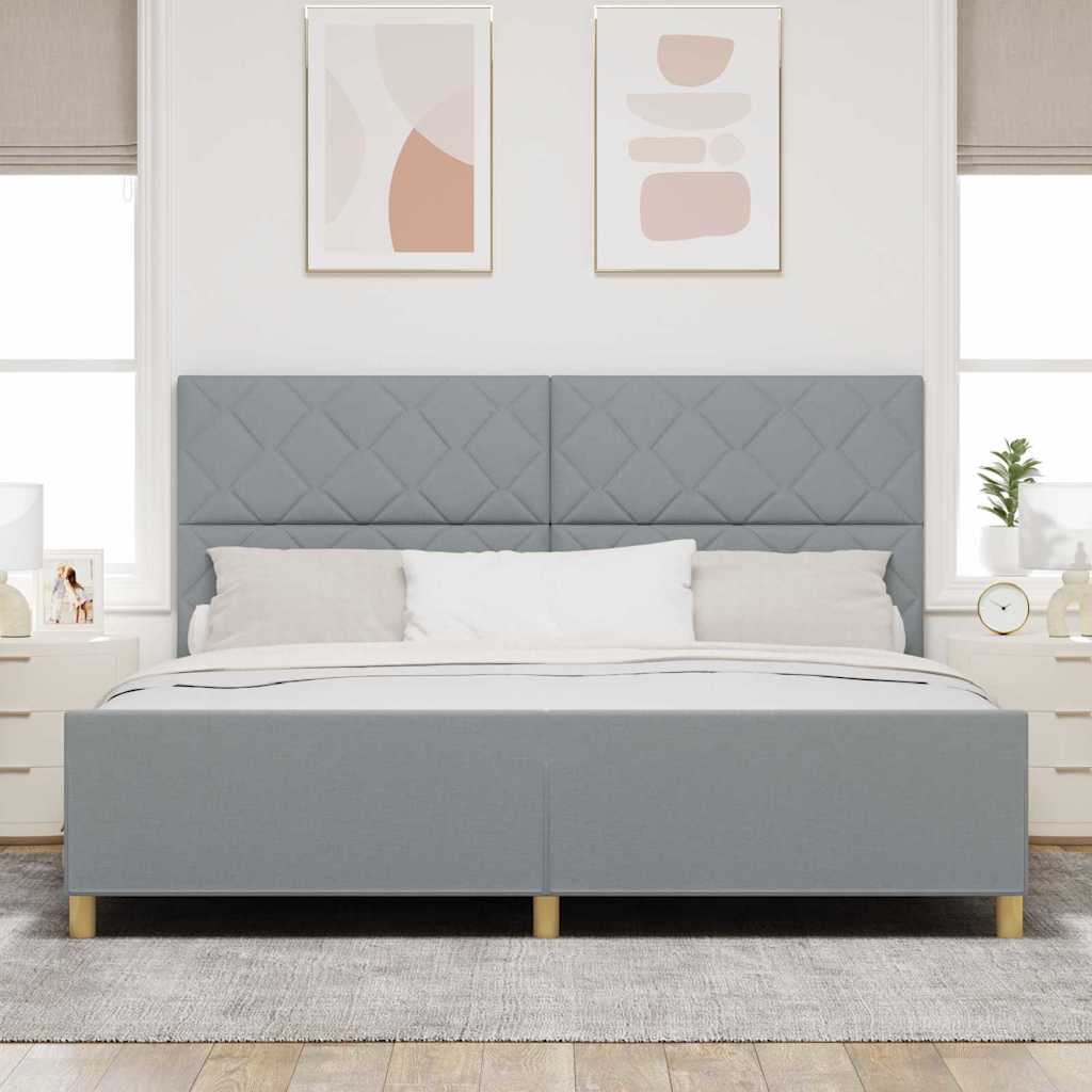 Struttura del letto Grigio chiaro 200 x 200 cm Tessuto