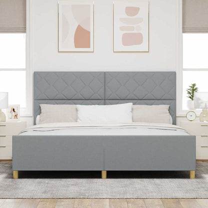 Struttura del letto Grigio chiaro 200 x 200 cm Tessuto