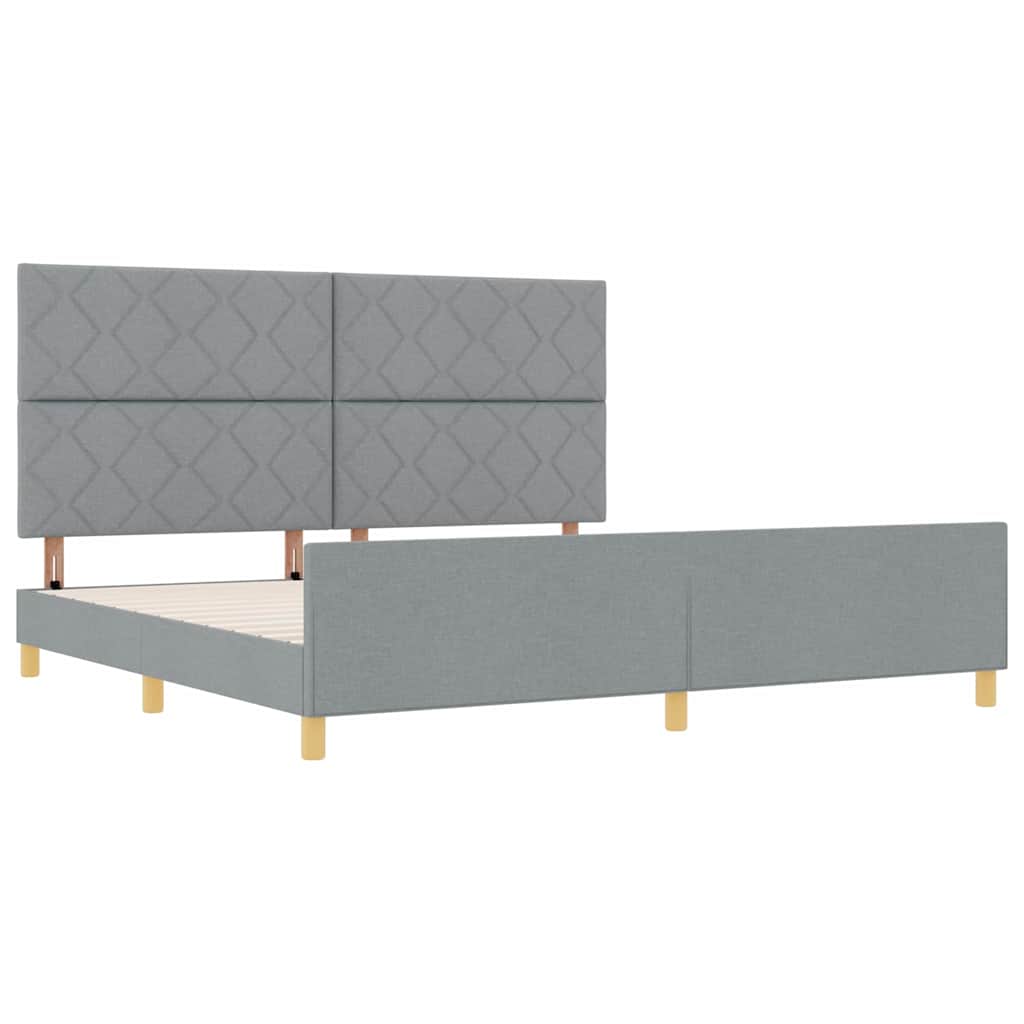 Struttura del letto Grigio chiaro 200 x 200 cm Tessuto