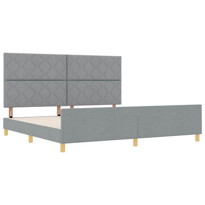 Struttura del letto Grigio chiaro 200 x 200 cm Tessuto
