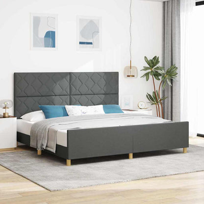 Struttura del letto Grigio scuro 200 x 200 cm Tessuto
