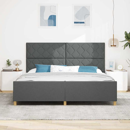 Struttura del letto Grigio scuro 200 x 200 cm Tessuto