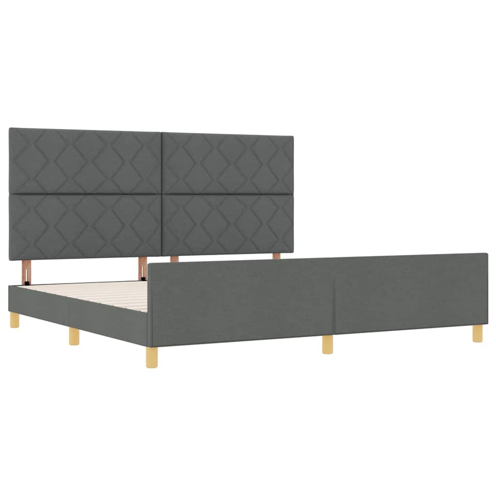 Struttura del letto Grigio scuro 200 x 200 cm Tessuto