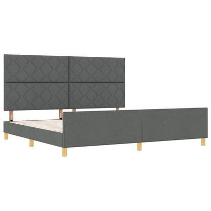 Struttura del letto Grigio scuro 200 x 200 cm Tessuto