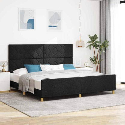 Struttura del letto con testiera Nero 200 x 200 cm Tessuto